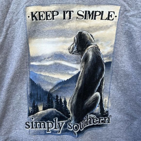 NWT Simply Southern ‘Keep It Simple’ Black Lab Dog Short Sleeve Tshirt Gray XXL - Picture 3 of 5